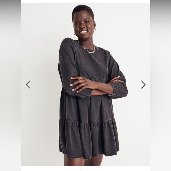 Madewell Denim Raglan-Sleeve Mini Dress in Lunar Wash - Picture 4 of 16